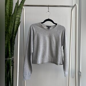 2/$20 FOREVER 21 | Cozy Gray Cropped Crewneck Sweatshirt M